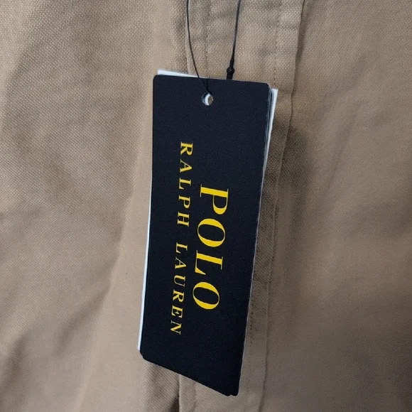 Polo by Ralph Lauren Tan Casual Button Down Shirt with Embroidered Logo